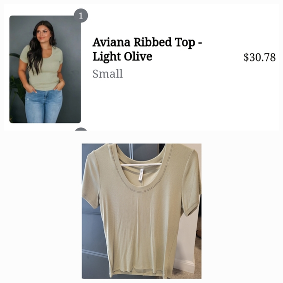 Sage Ribbed Tee - Picture 1 of 1